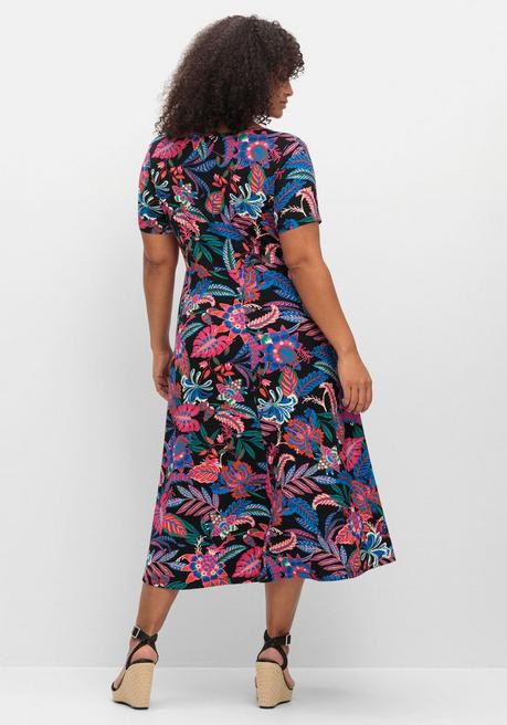 Sheego By Joe Browns Jerseykleid Mit Blumendruck - Schwarz Gemustert Sheego