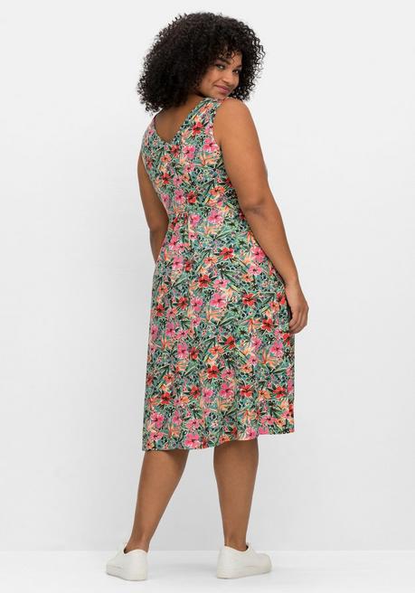 Sheego By Joe Browns Jerseykleid Mit Blumendruck Und Gelegten Falten - Petrol Bedruckt Sheego