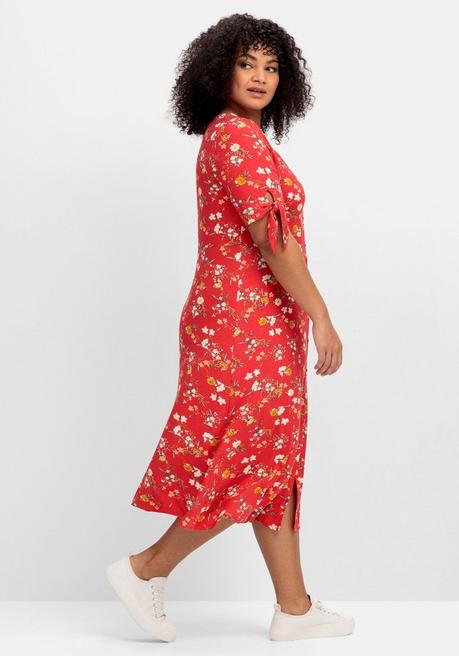 Sheego By Joe Browns Jerseykleid Mit Blumendruck Und Zierknopfleiste - Rot Gemustert Sheego