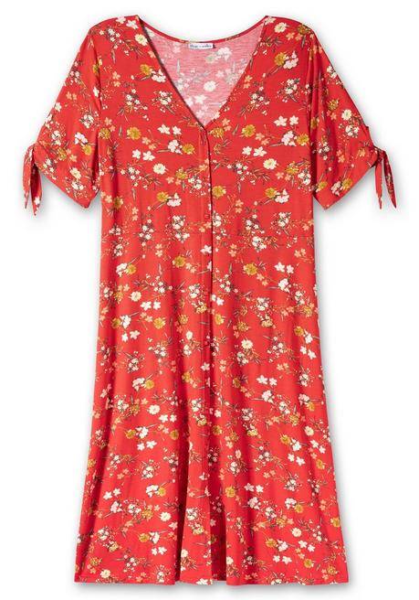 Sheego By Joe Browns Jerseykleid Mit Blumendruck Und Zierknopfleiste - Rot Gemustert Sheego