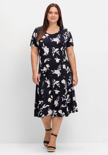 sheego x Fair Lady Jerseykleid mit Blütenprint - marine gemustert sheego