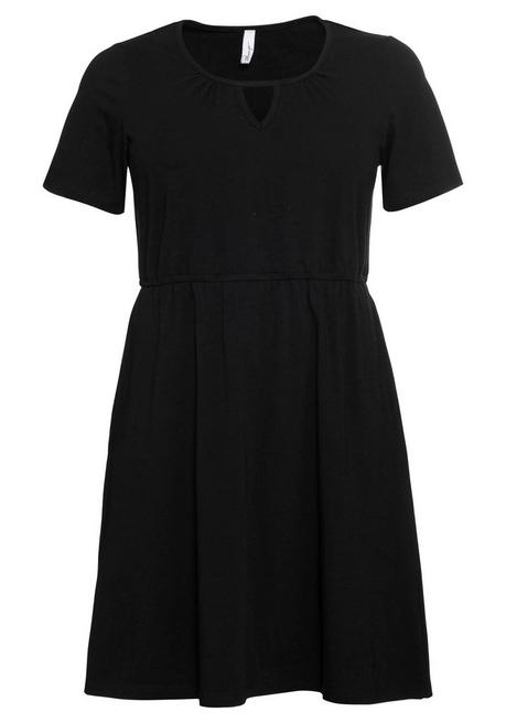 Sheego Jerseykleid Mit Cut-out Am Ausschnitt - Schwarz Sheego