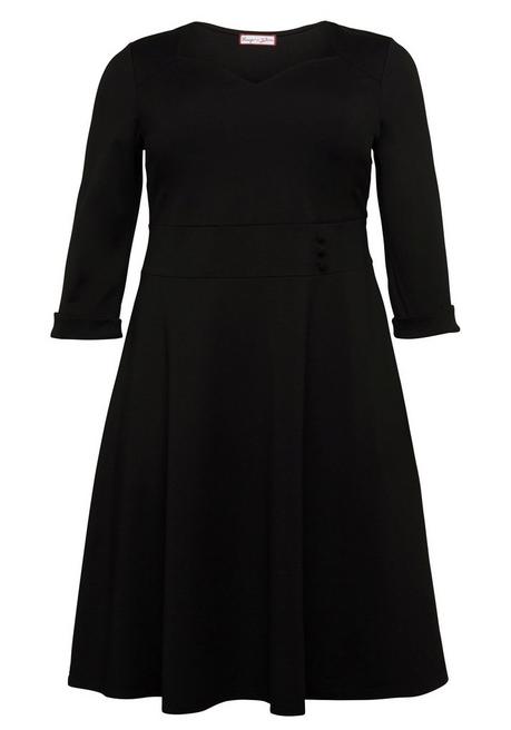 Sheego By Joe Browns Jerseykleid Mit Herzausschnitt Und Taillenband - Schwarz Sheego