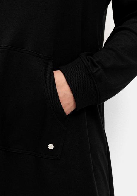 Sheego Jerseykleid Mit Kängurutasche, In Leichter A-Linie - Schwarz Sheego