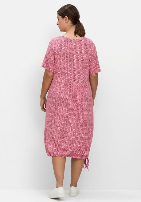 Sheego Jerseykleid Mit Minimalprint Und Saum-Tunnelzug - Orchidee Gemustert Sheego