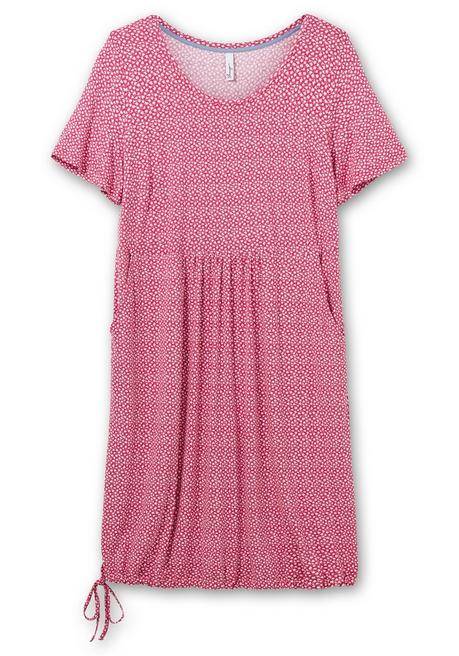 Sheego Jerseykleid Mit Minimalprint Und Saum-Tunnelzug - Orchidee Gemustert Sheego