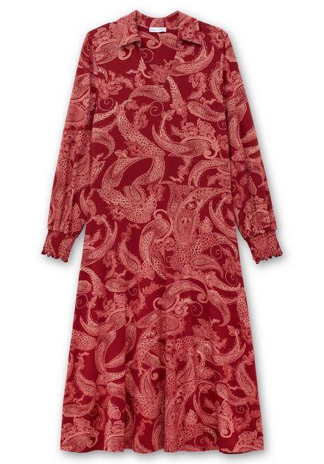Sheego By Joe Browns Jerseykleid Mit Paisleydruck Und Blusenkragen - Weinrot Gemustert Sheego