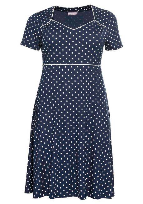 Sheego By Joe Browns Jerseykleid Mit Punktedruck Und Paspelierung - Marine Bedruckt Sheego