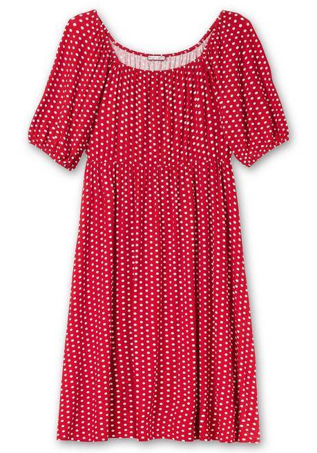 Sheego By Joe Browns Jerseykleid Mit Punkten Und Karree-Ausschnitt - Rot Gemustert Sheego