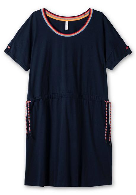 Sheego Jerseykleid Mit Ringelbündchen Und Tunnelzug - Nachtblau Sheego