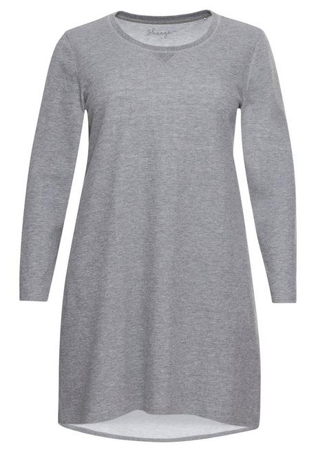 Sheego Jerseykleid Mit Taschen Und Regulierbarer Taille - Dunkelgrau Meliert Sheego