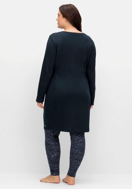 Sheego Jerseykleid Mit Taschen Und Regulierbarer Taille - Nachtblau Sheego