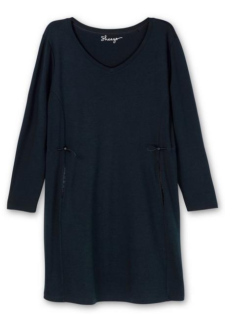 Sheego Jerseykleid Mit Taschen Und Regulierbarer Taille - Nachtblau Sheego