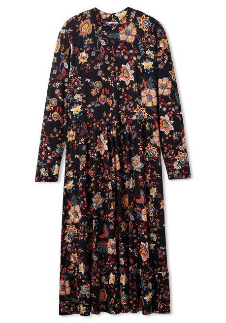 Sheego By Joe Browns Jerseykleid Mit Weit Schwingendem Rock, Blumenprint - Schwarz Bedruckt Sheego