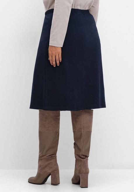 Sheego Jerseyrock In Leichter A-Linie, Mit Schlupfbund - Marine Sheego