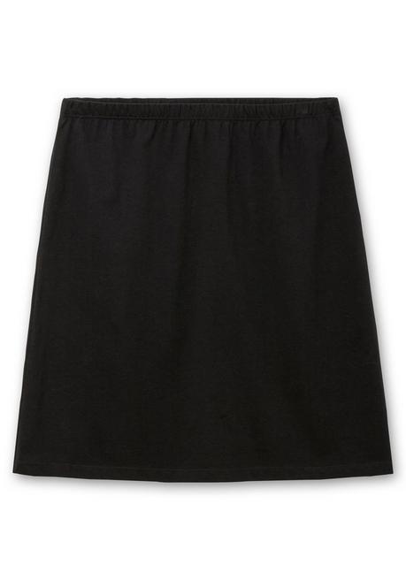 Sheego Jerseyrock In Leichter A-Linie, Mit Schlupfbund - Schwarz Sheego