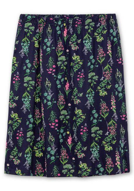 Sheego Jerseyrock In Midilänge, Mit Blumenprint - Marine Gemustert Sheego