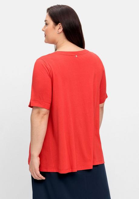 Sheego Jerseyshirt In A-Linie, Mit Wordingprint - Rot Sheego