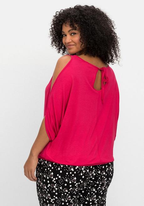 Sheego Jerseyshirt Mit Geschlitzten Fledermausärmeln - Orchidee Sheego