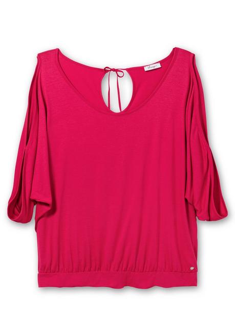 Sheego Jerseyshirt Mit Geschlitzten Fledermausärmeln - Orchidee Sheego