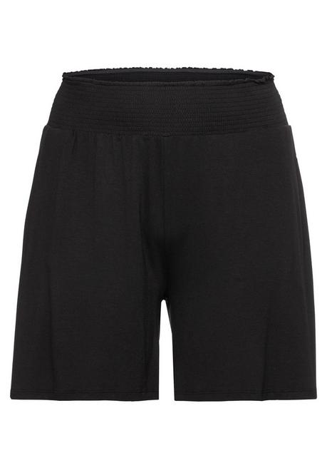 Sheego Jerseyshorts Mit Smokbund Und Zwei Taschen - Schwarz Sheego