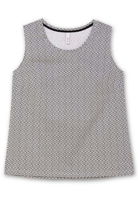 Sheego Jerseytop Mit Graphischem Minimalprint - Schwarz Gemustert Sheego