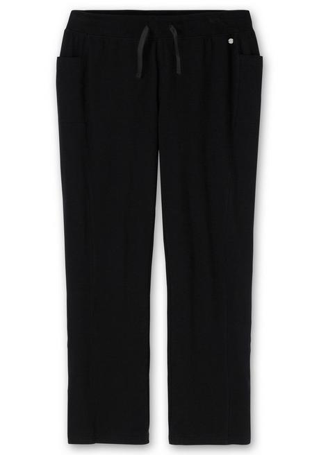 Sheego Jogginghose In Schmaler Form Mit Bindebändchen - Schwarz Sheego