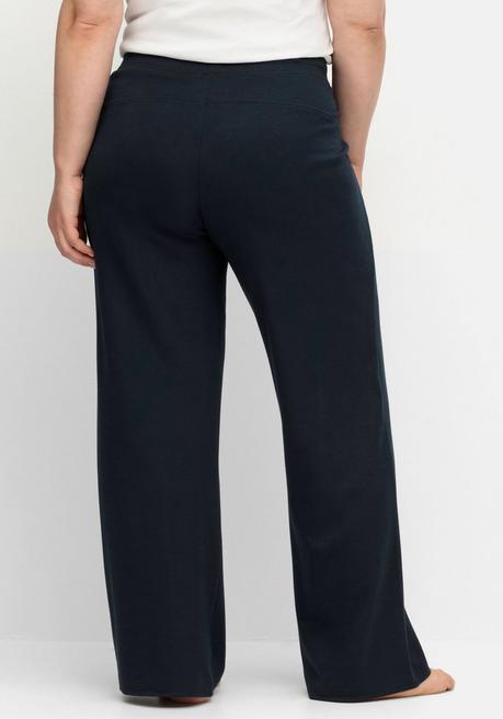 Sheego Jogginghose In Weiter Form, Mit Kontrastdetails - Nachtblau Sheego