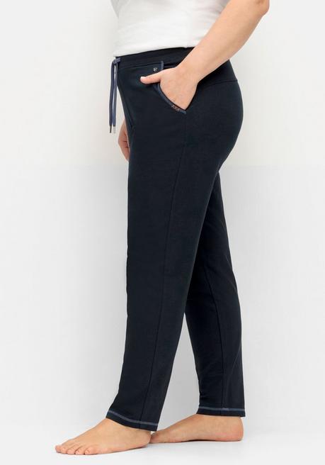 Sheego Jogginghose Mit Bindeband, In Schmaler Form - Nachtblau Sheego