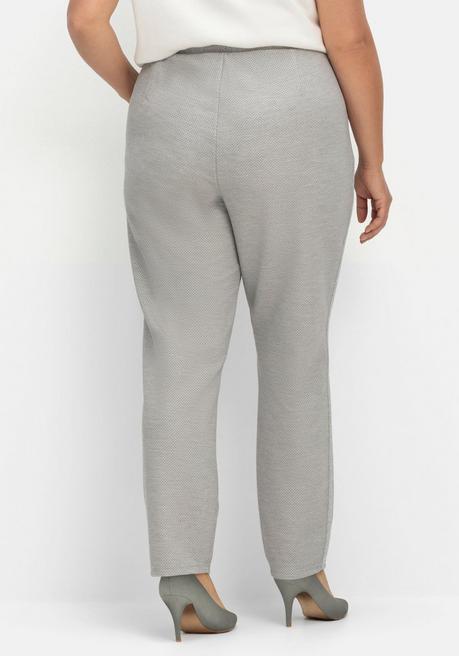 Sheego Joggpants In Struktur-Optik, Mit Galonstreifen - Steingrau Sheego