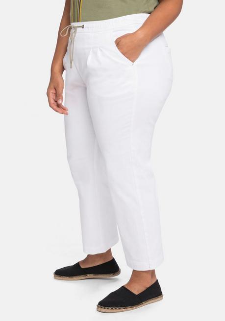 Sheego Joggpants Mit Elastischem Bund Und Bindeband - White Denim Sheego