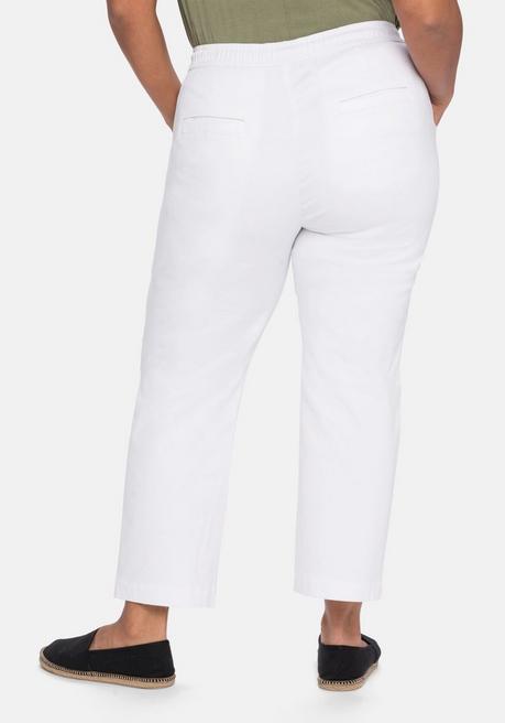 Sheego Joggpants Mit Elastischem Bund Und Bindeband - White Denim Sheego