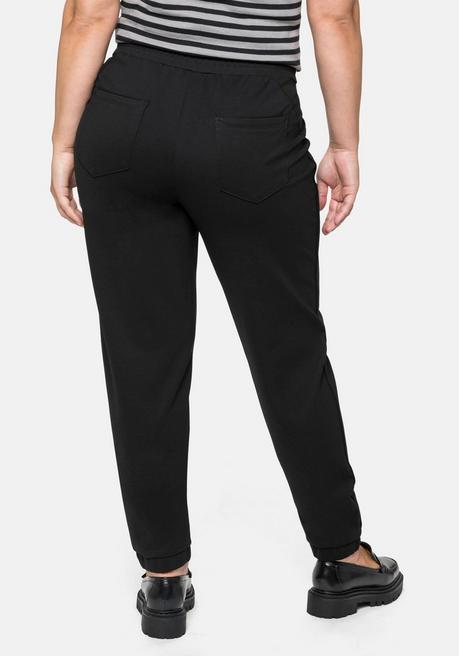 Sheego Joggpants Mit Gummibund Und Druckknöpfen - Schwarz Sheego