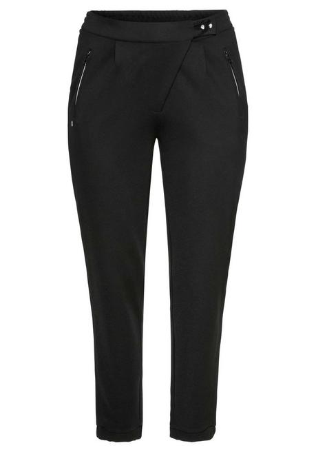 Sheego Joggpants Mit Gummibund Und Druckknöpfen - Schwarz Sheego