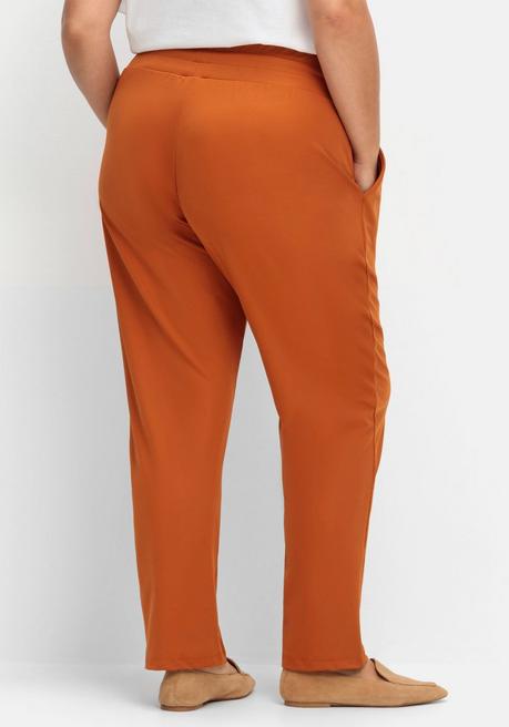 Sheego Joggpants Mit Rundum-Dehnbund Und Bindeband - Cognac Sheego