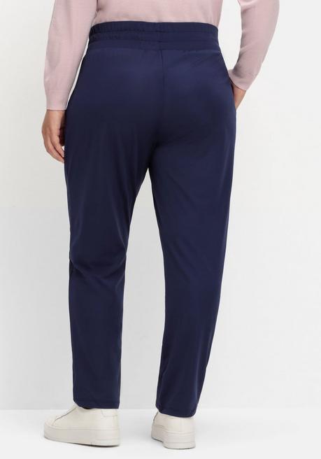 Sheego Joggpants Mit Rundum-Dehnbund Und Bindeband - Nachtblau Sheego