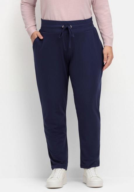 Sheego Joggpants Mit Rundum-Dehnbund Und Bindeband - Nachtblau Sheego