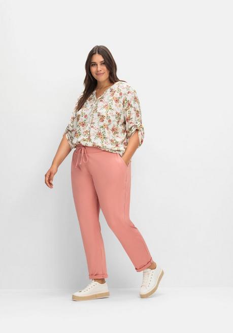 Sheego Joggpants Mit Rundum-Dehnbund Und Bindeband - Rosenholz Sheego
