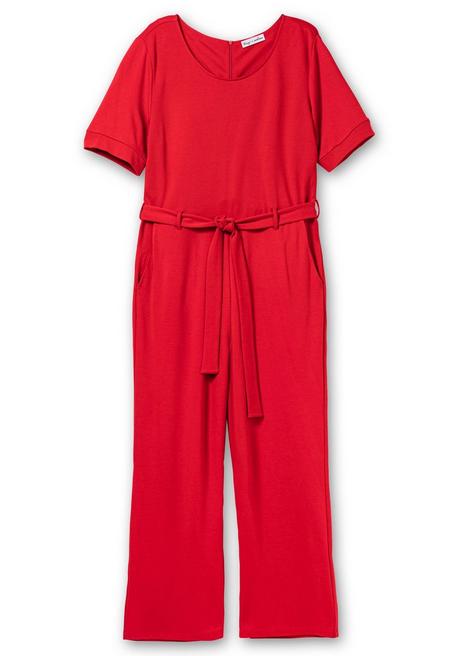 Sheego By Joe Browns Jumpsuit Mit Bindegürtel Und Weitem Bein - Rot Sheego