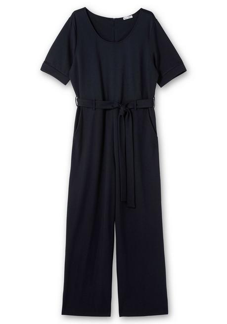 Sheego By Joe Browns Jumpsuit Mit Bindegürtel Und Weitem Bein - Tiefblau Sheego