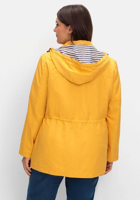 Sheego Kapuzenjacke Mit Kontrastfutter Und Taillen-Tunnelzug - Senfgelb Sheego