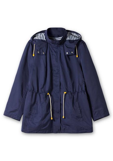 Sheego Kapuzenjacke Mit Kontrastfutter Und Taillen-Tunnelzug - Nachtblau Sheego