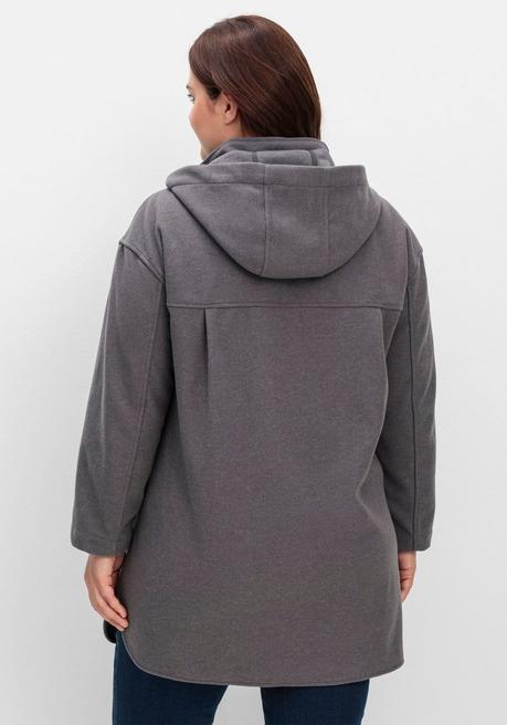 Sheego Kapuzenjacke Mit Stehkragen Und Reißverschluss - Anthrazit Sheego
