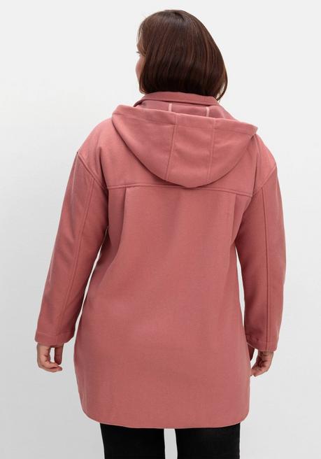 Sheego Kapuzenjacke Mit Stehkragen Und Reißverschluss - Rosenholz Sheego