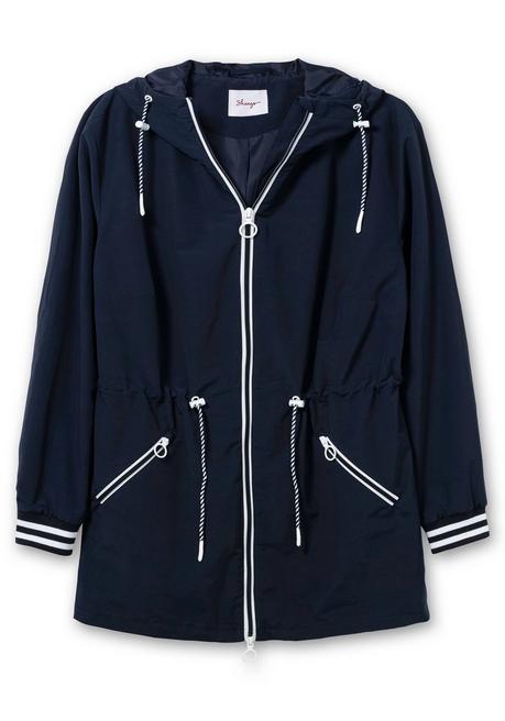 Sheego Kapuzenparka Mit Kontrastdetails Und Taillen-Tunnelzug - Nachtblau Sheego