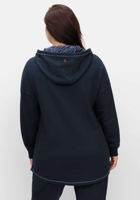 Sheego Kapuzenshirt Mit Kontrastdetails, Im Oversize-Schnitt - Nachtblau Sheego