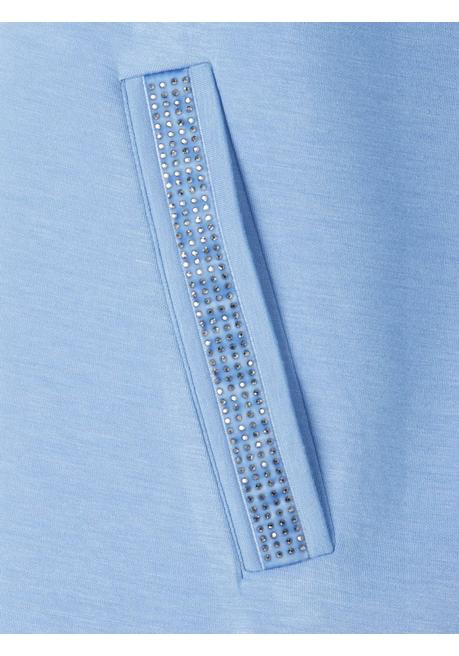 VIA APPIA DUE Kapuzensweatjacke Aus Scuba, Mit Strassdetails - Rauchblau Sheego