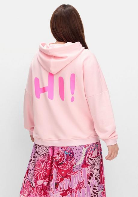 Sheego Loves Miss Goodlife Kapuzensweatshirt Mit Glitzersteinen Und Rückenprint - Rosa Bedruckt Sheego