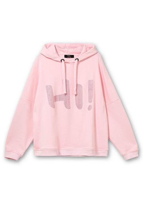 Sheego Loves Miss Goodlife Kapuzensweatshirt Mit Glitzersteinen Und Rückenprint - Rosa Bedruckt Sheego
