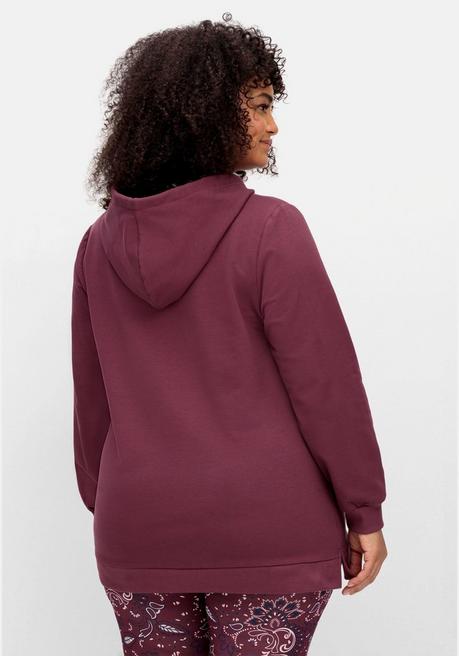 Sheego By Joe Browns Kapuzensweatshirt Mit Knopfleiste Und Kängurutaschen - Weinrot Sheego